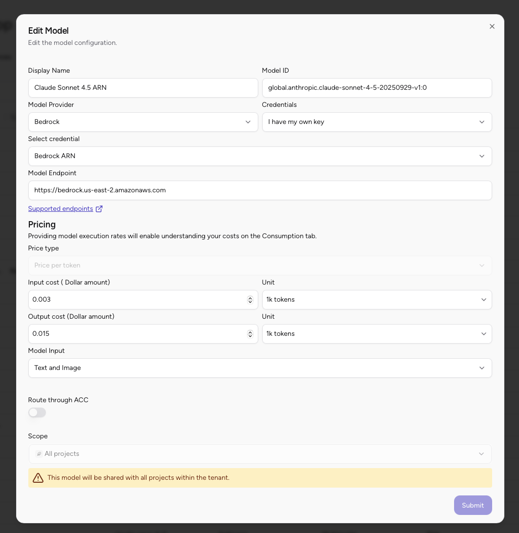 AWS Bedrock Model Configuration