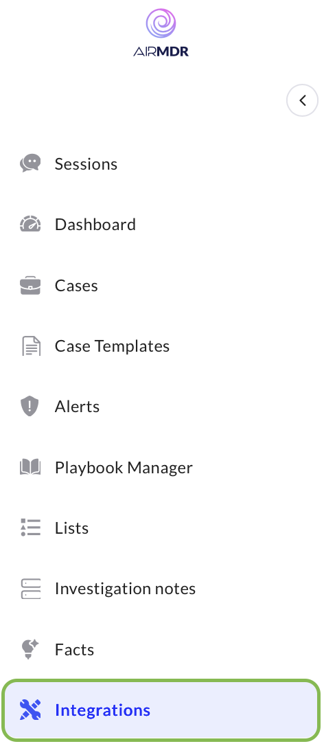 Air MDR Left Navigation Pane Pn