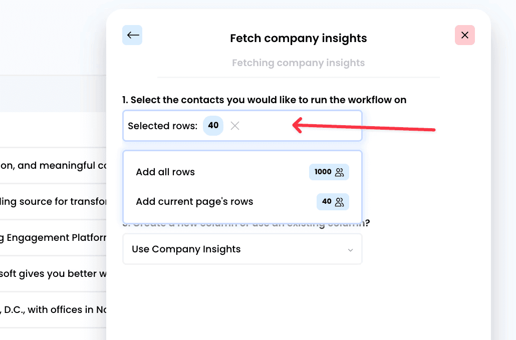 Fetch company insights — 2. Select the rows to enrich