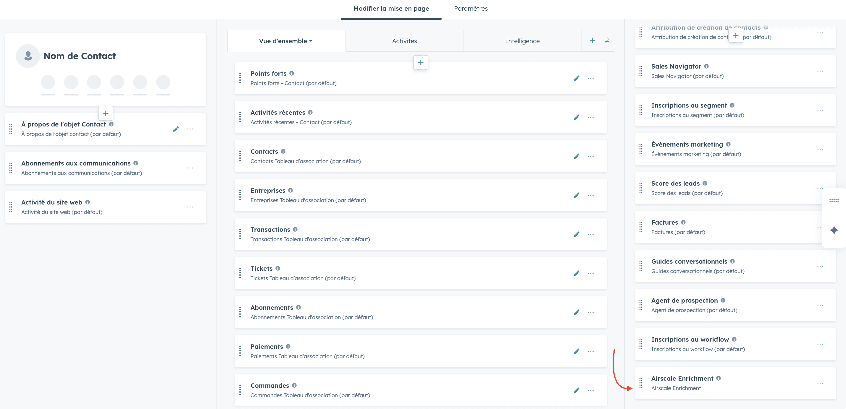 Airscale for HubSpot app — 3. Pin the Airscale card to the top (recommended)