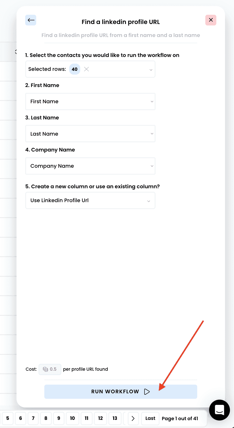 Find a LinkedIn profile URL — 3. Run the workflow