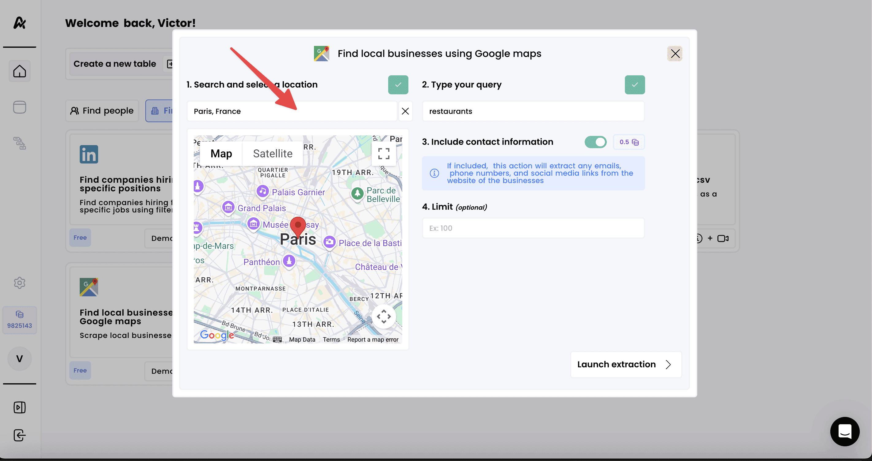 Find local businesses with Google Maps — 2. Add the search filters
