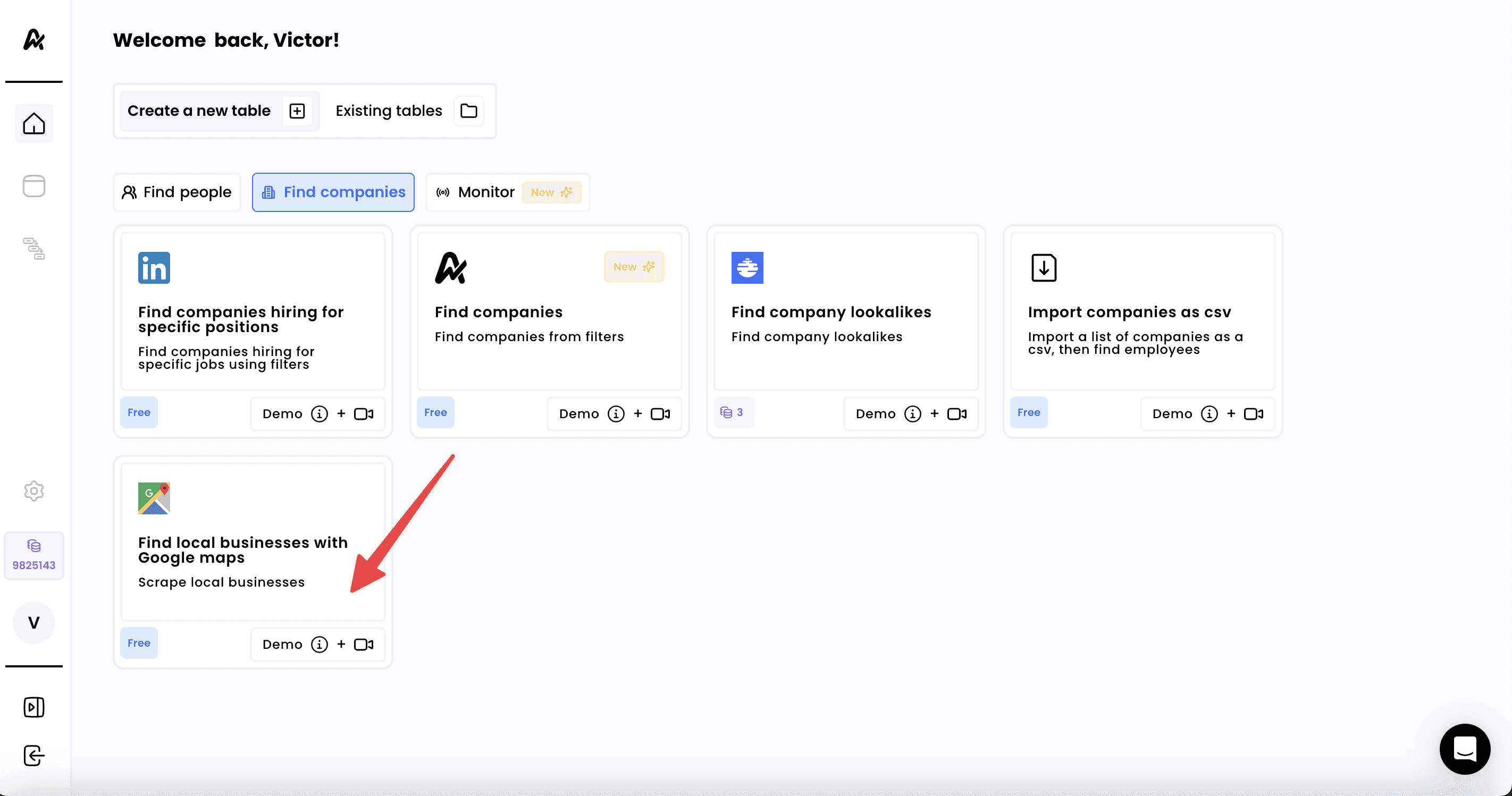 Find local businesses with Google Maps — 1. Click on "Find local businesses with Google Maps"