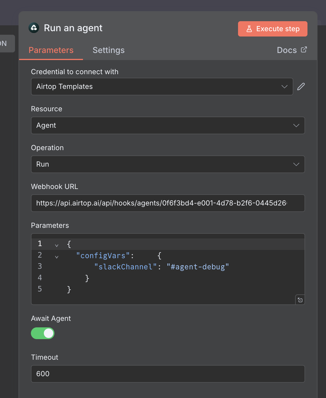 n8n node configuration