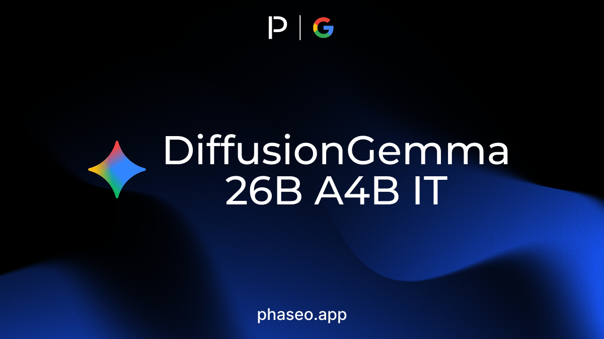 DiffusionGemma 26B A4B IT model release artwork