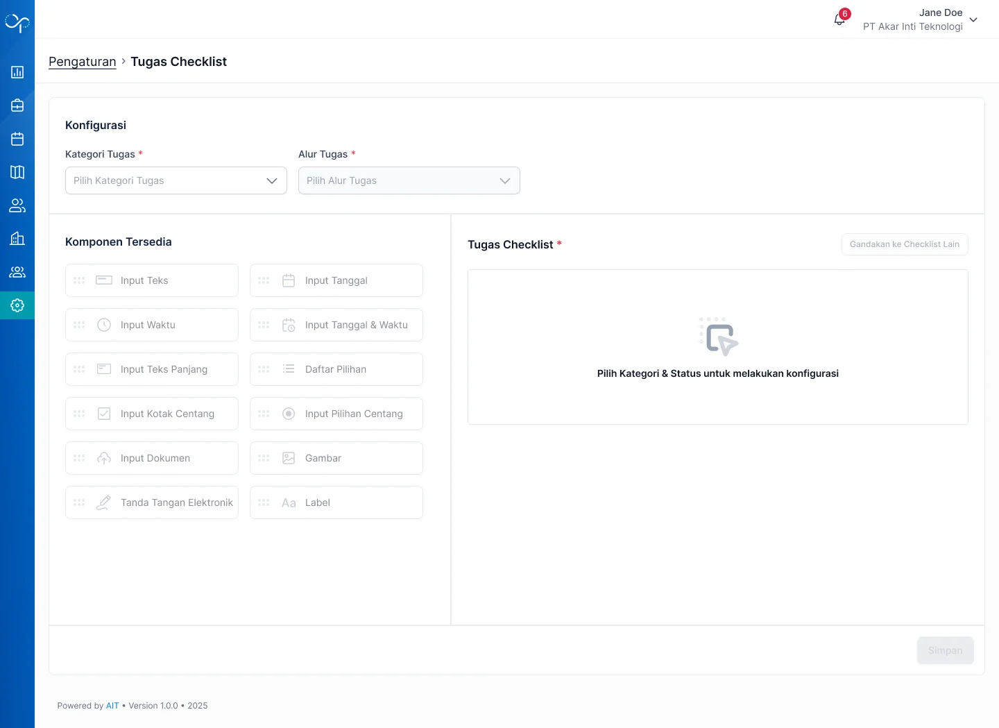 Task Checklist