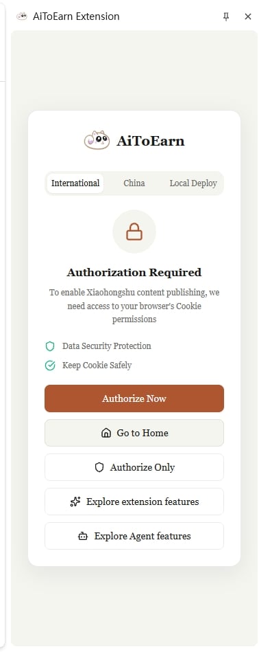 在插件登录页点击 Authorize Only(仅授权)