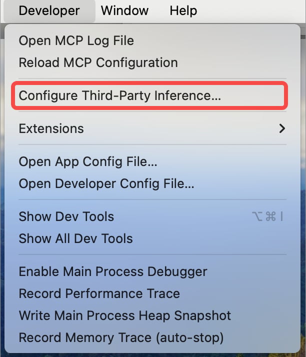 Open third-party inference configuration