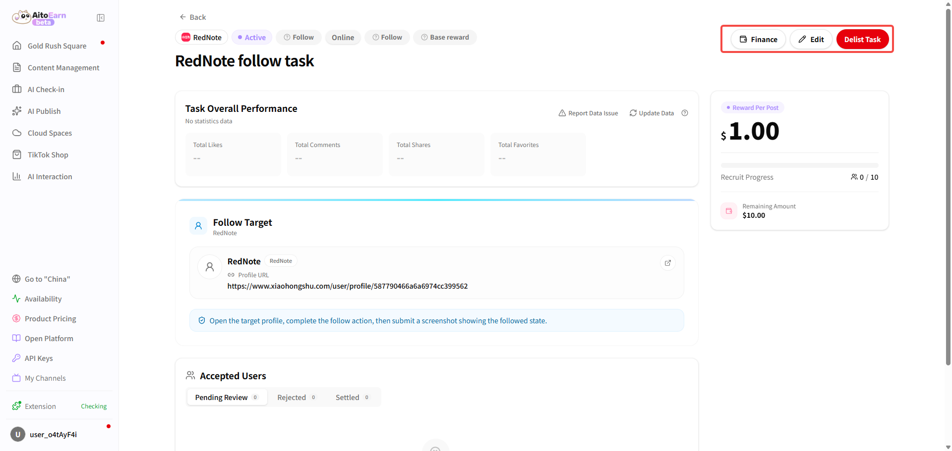 Review the follow task