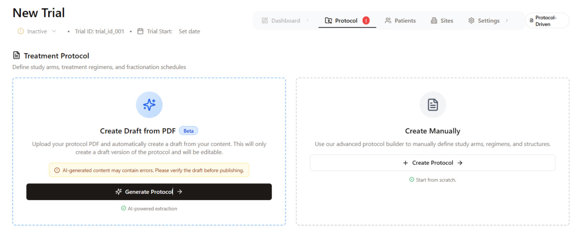 Protocol upload method selection