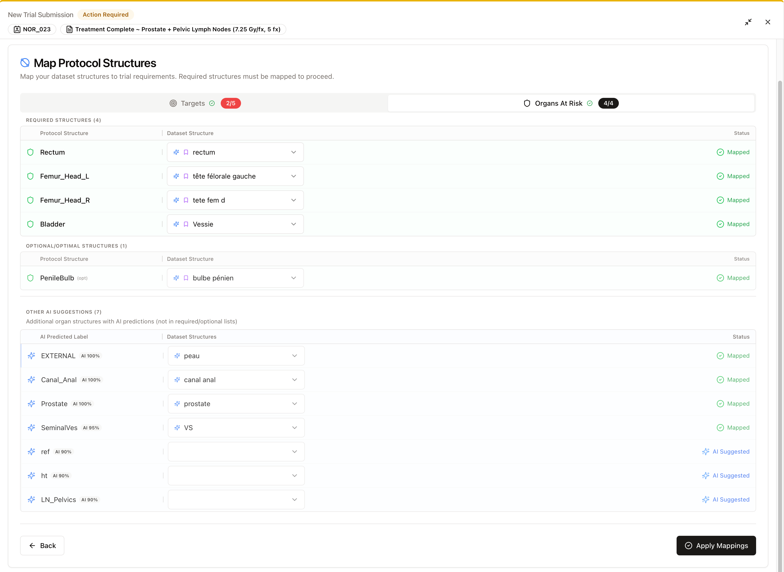 Trial patient submission schedules