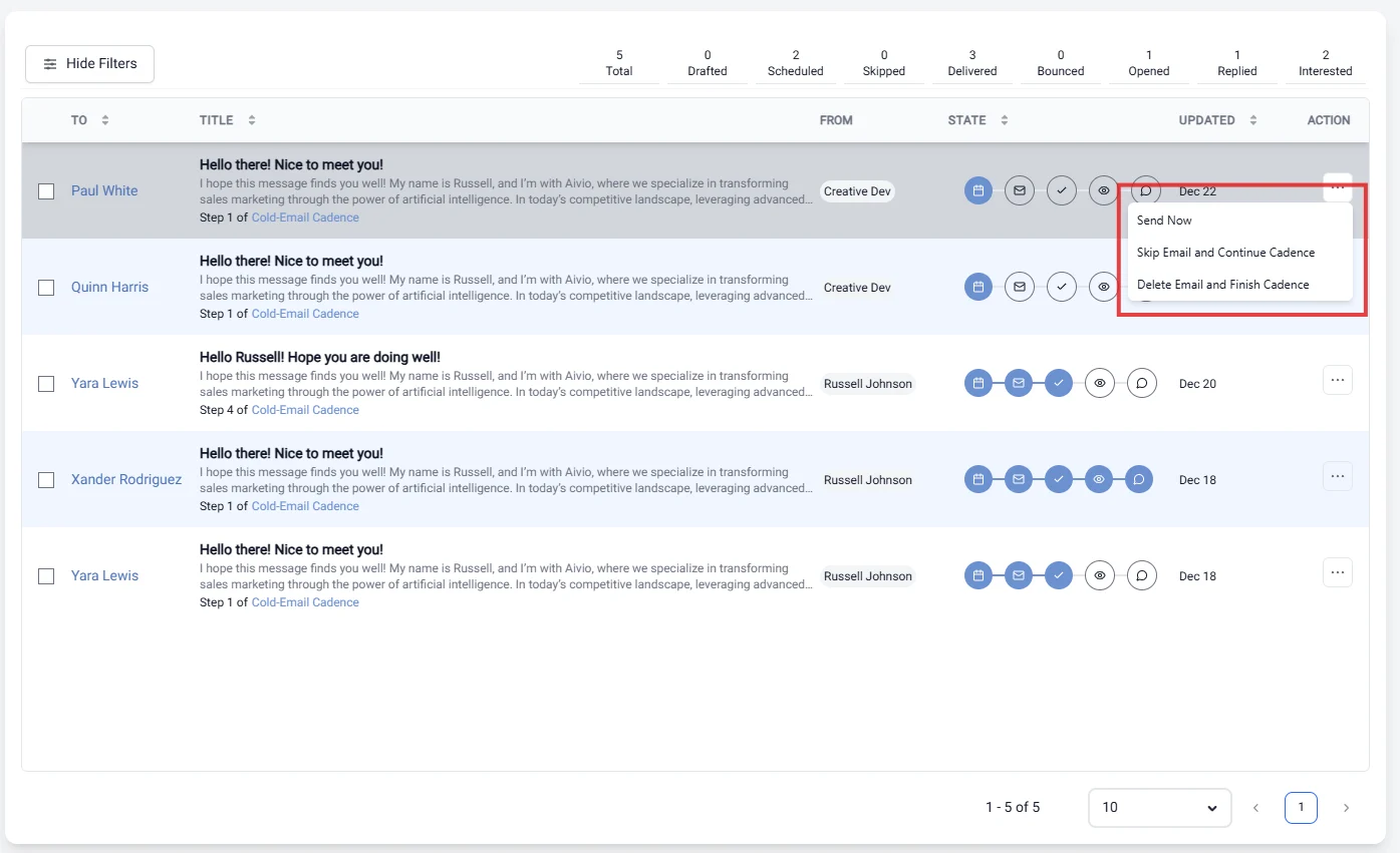 Email Management Action Light