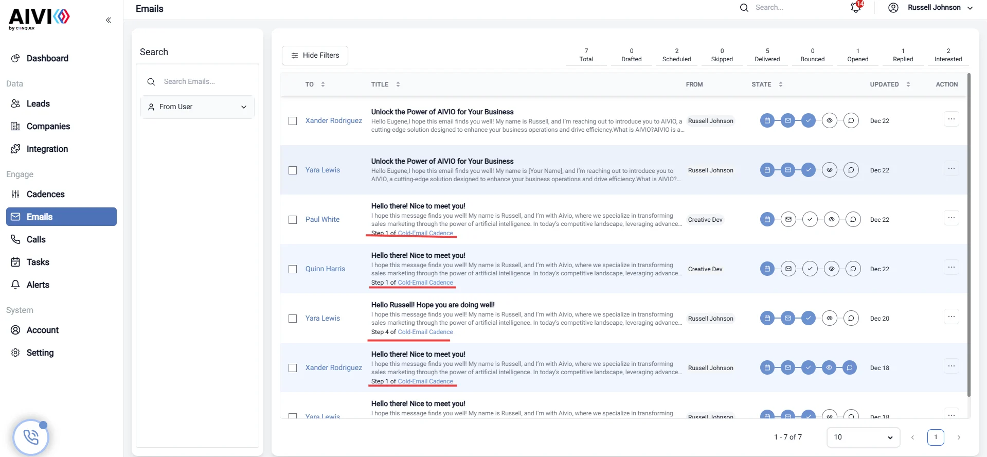 Email Management View Light