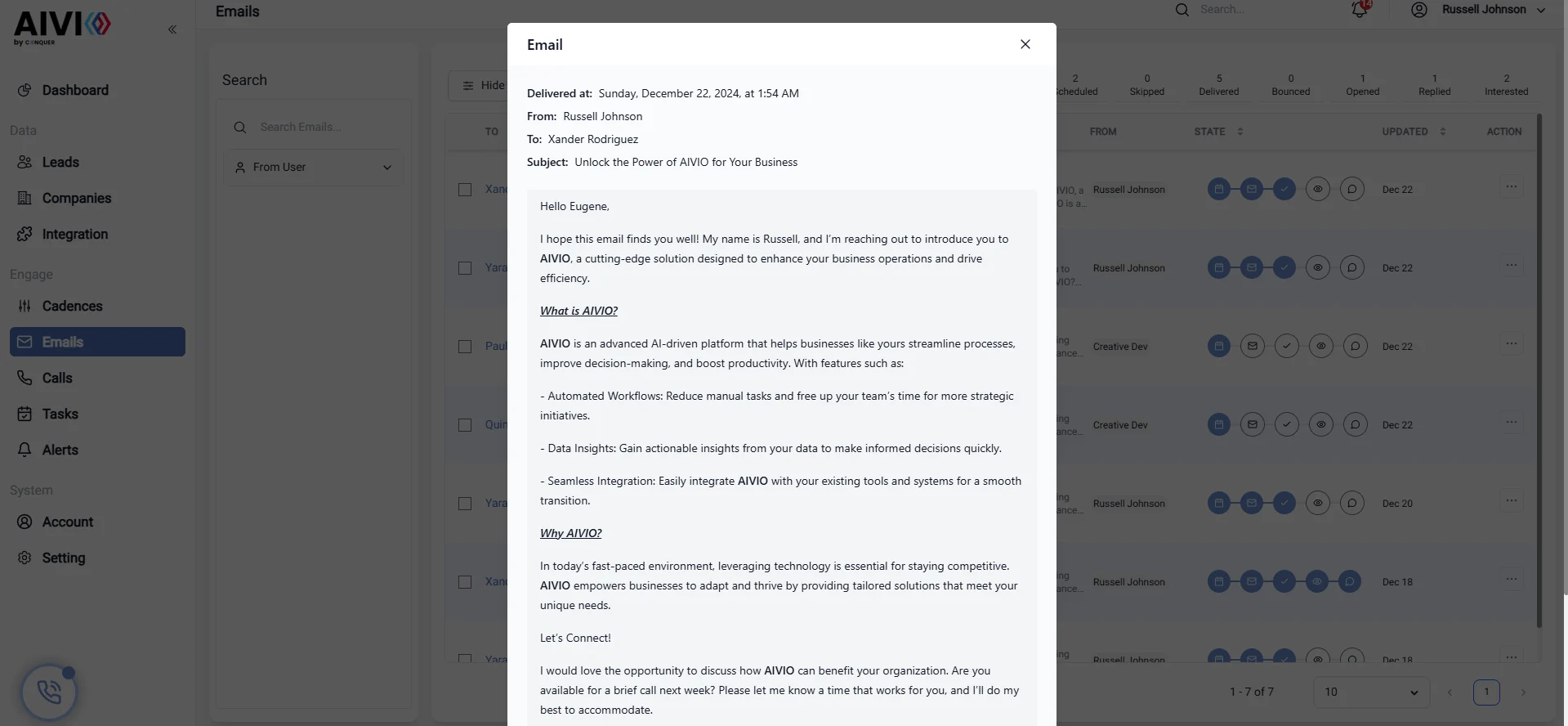 Email Management View Light