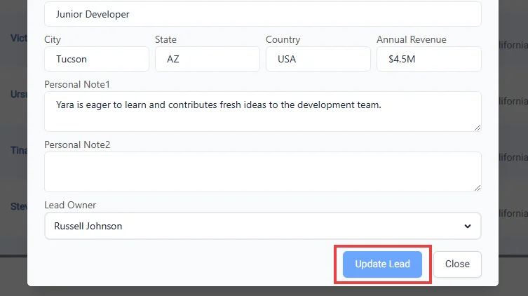 Lead Update Light