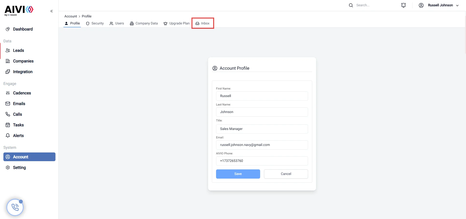 Account Inbox Light