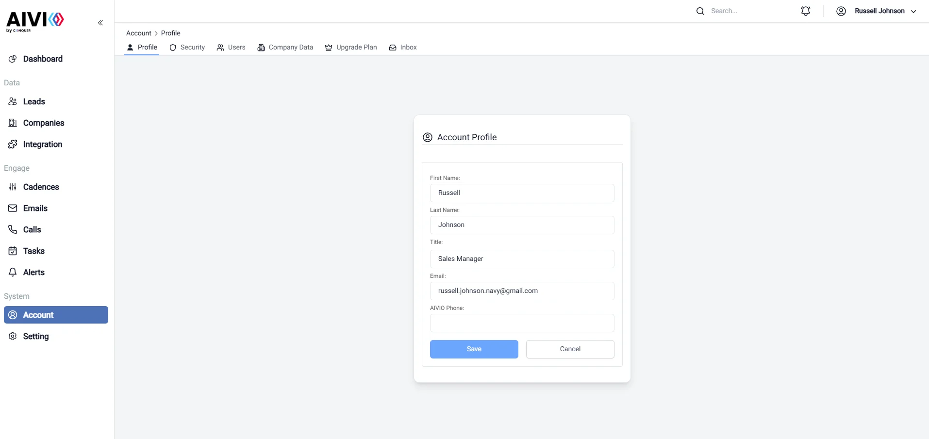 Account Profile Light