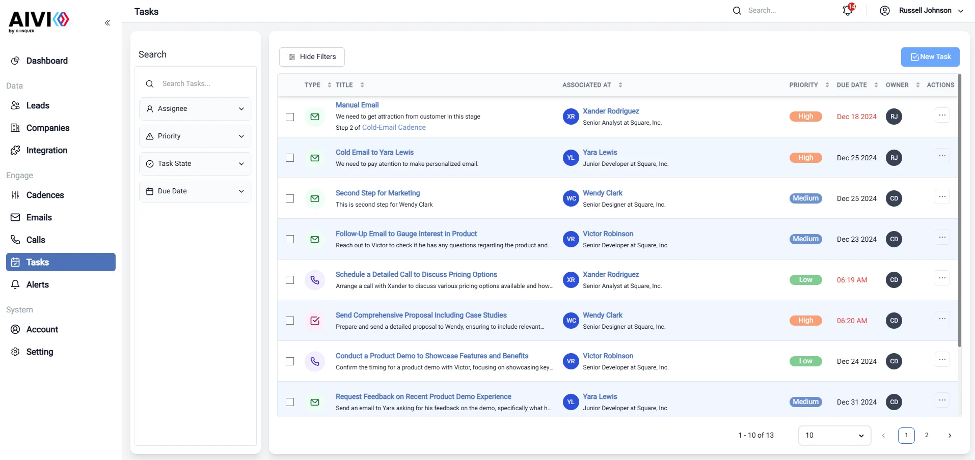 Task Overview Light
