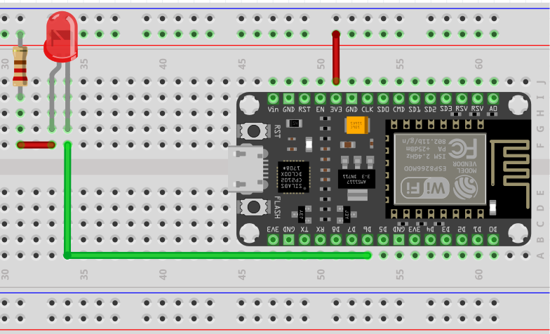 Пример подключения светодиода