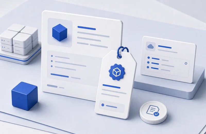 Product card, private offer tag, customer install card, and terms token