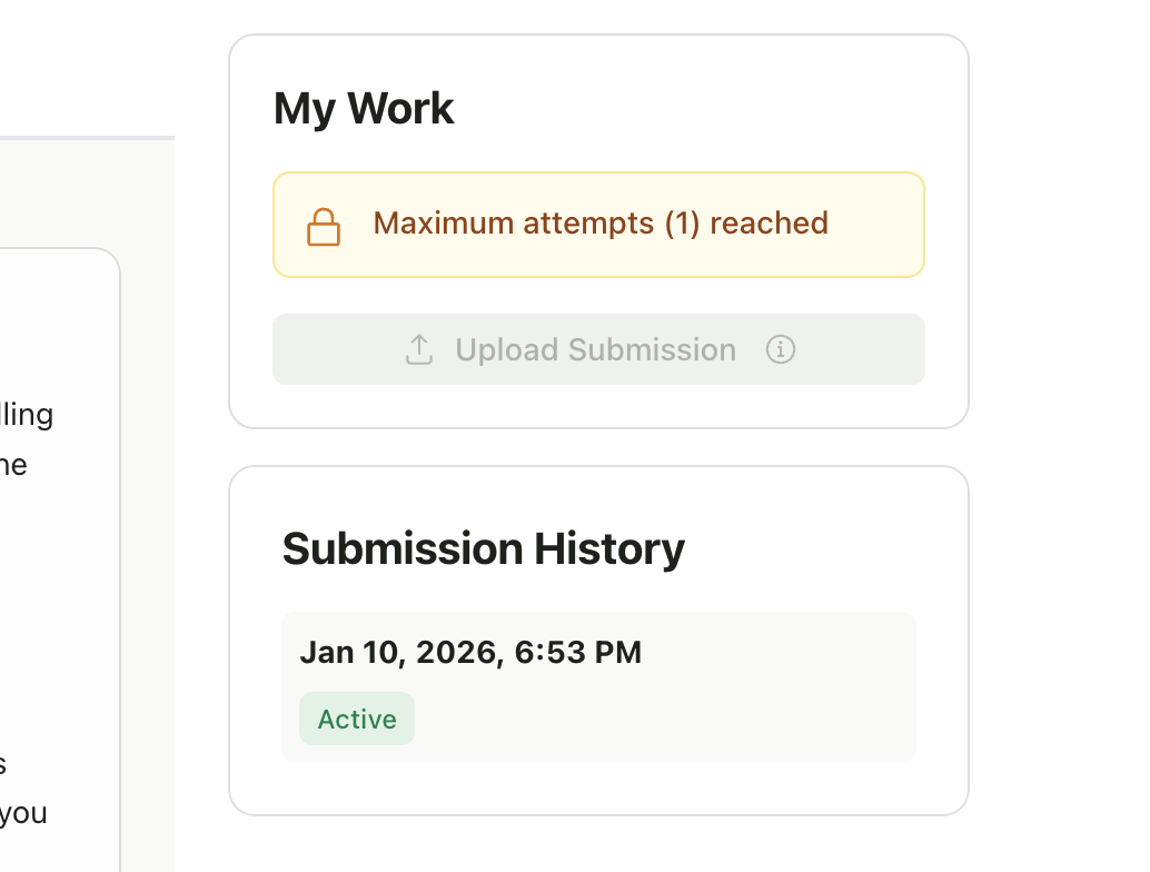 Submission status indicators