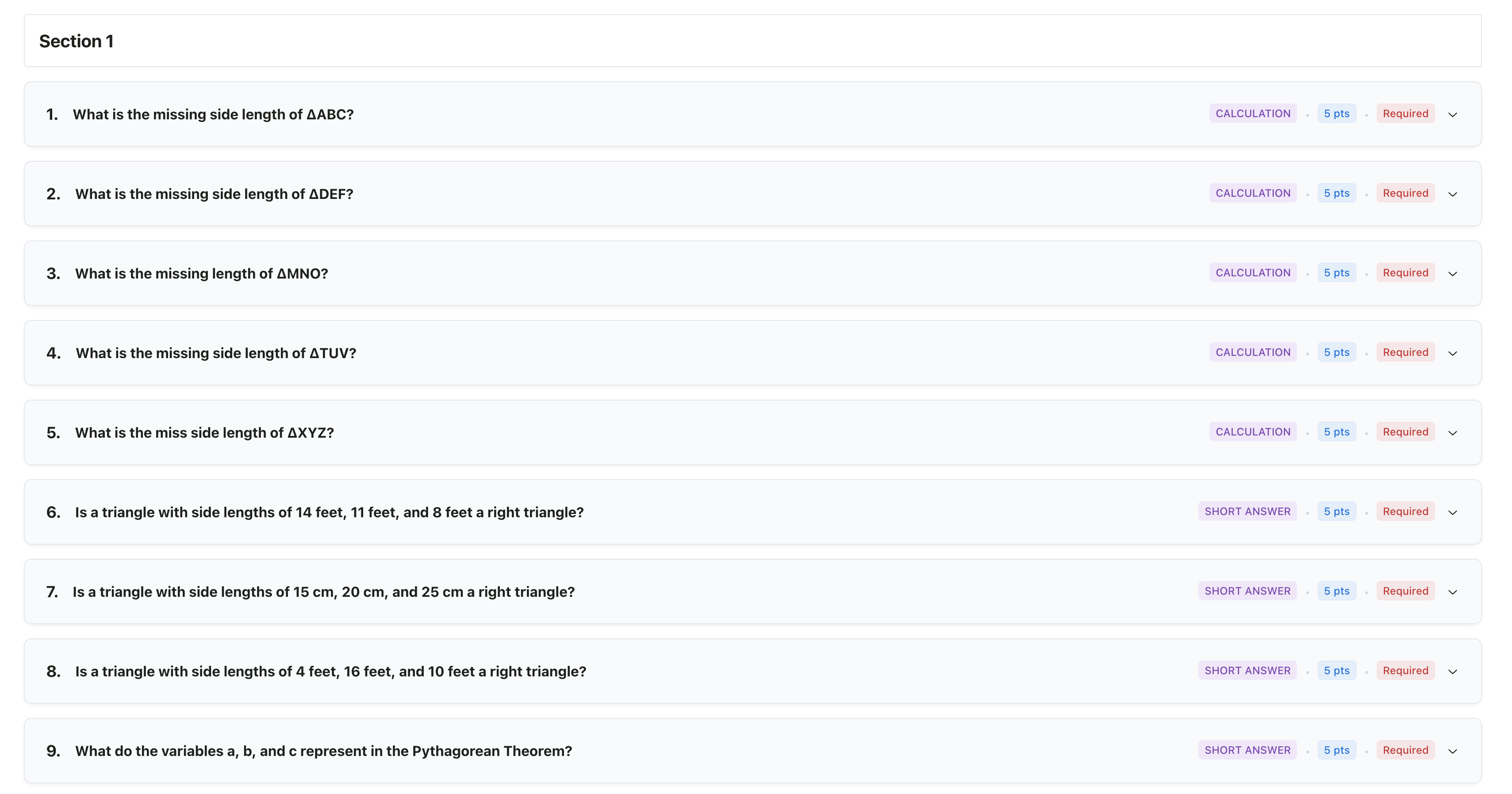 ADSL rubric approval with question rubrics