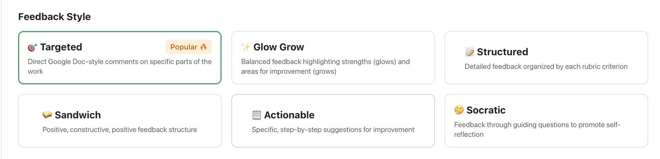 Screenshot showing form for rubric