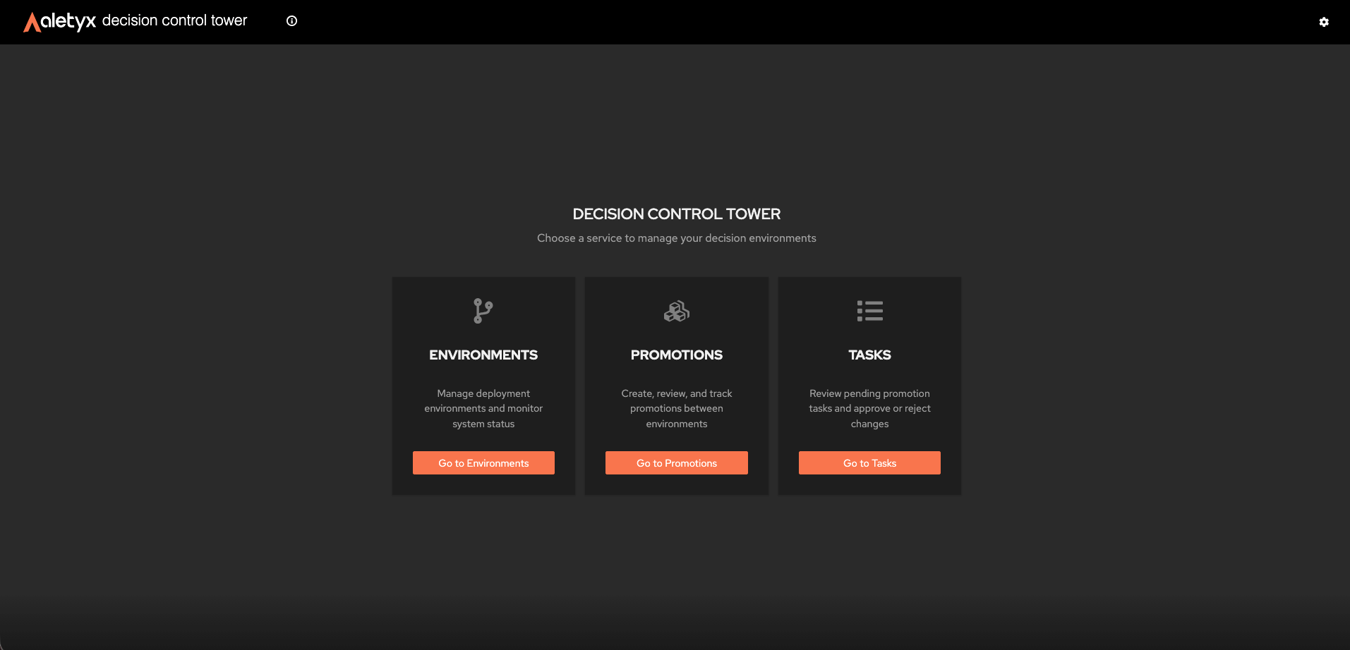 Decision Control Tower Home