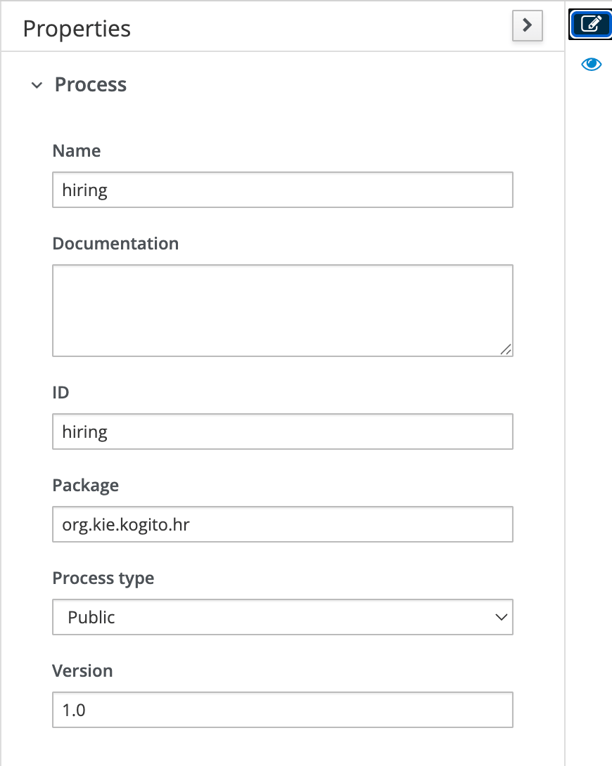Hiring Properties panel