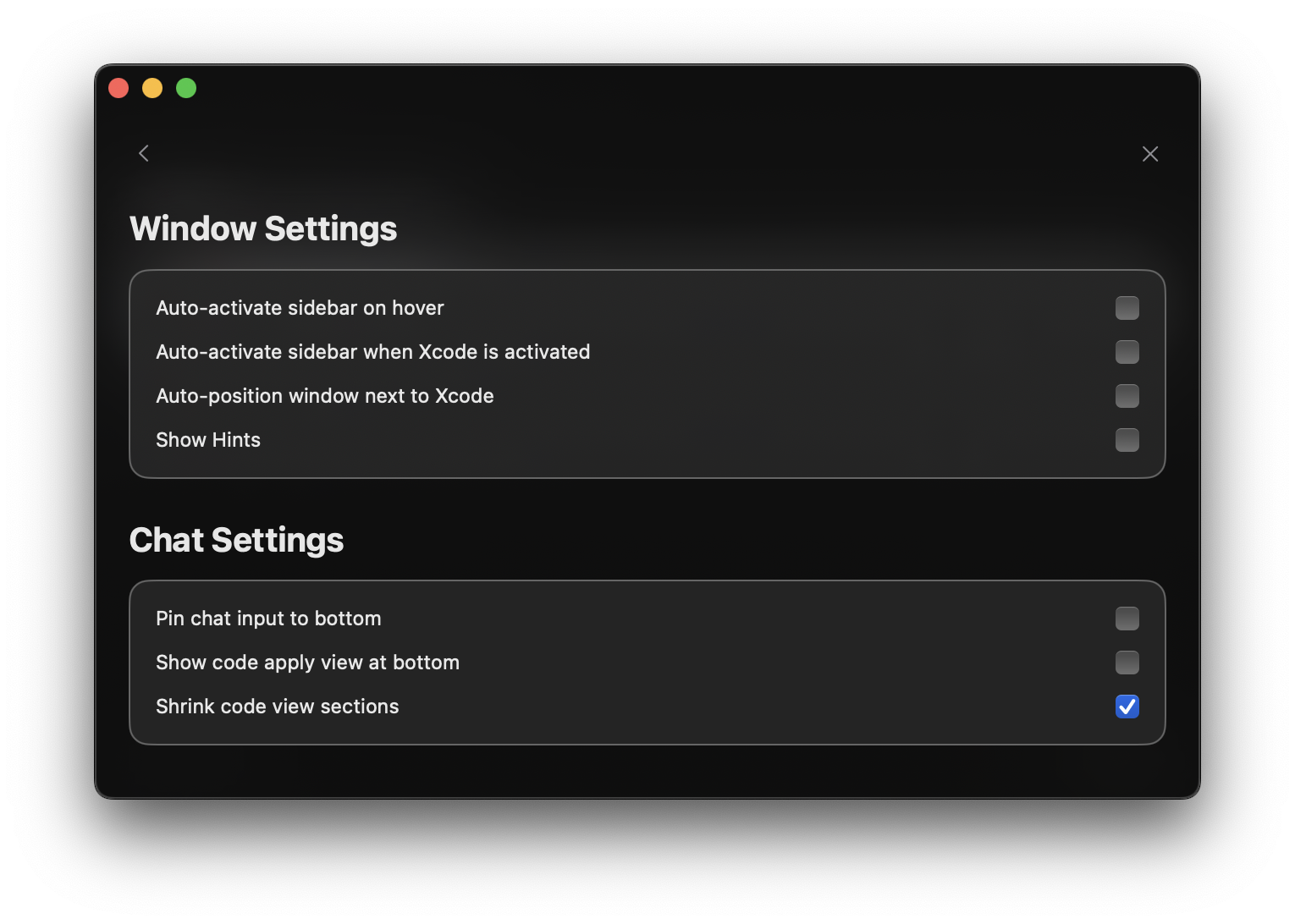 Configure code expansion in Settings