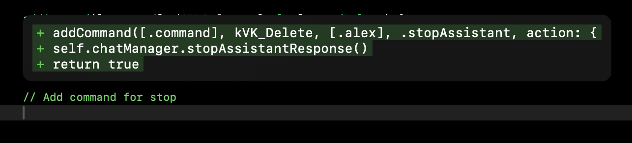 Real-time code completion in action showing suggestions as you type