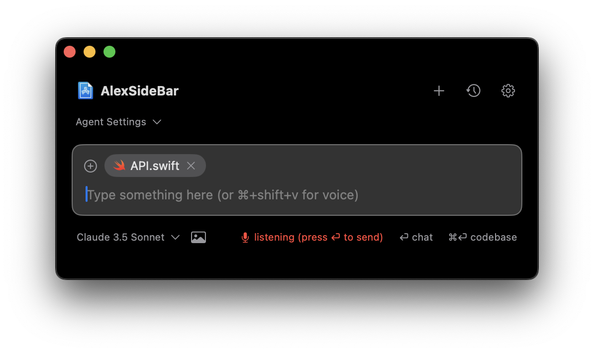 Voice auto mode interface showing automatic message sending after transcription