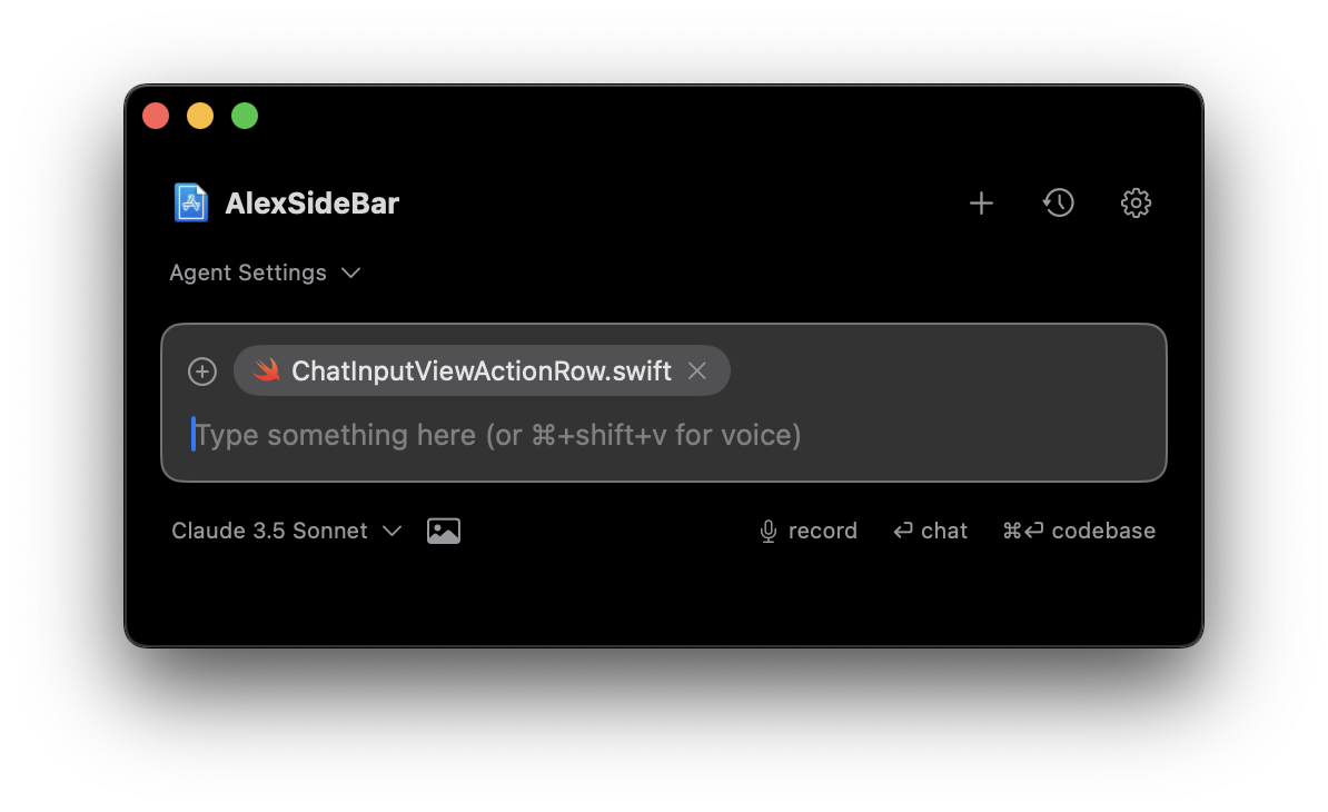 Voice mode interface showing microphone button and transcription