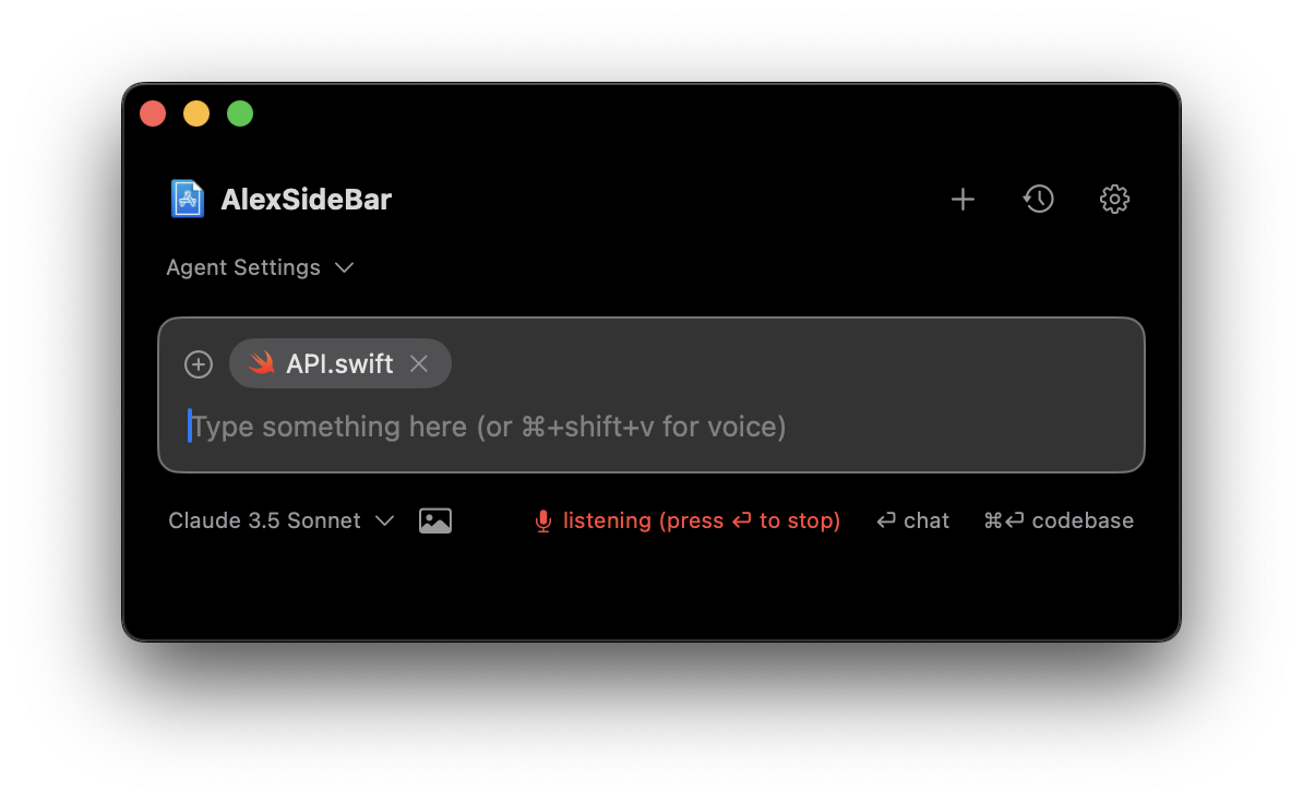 Voice recording button in chat interface