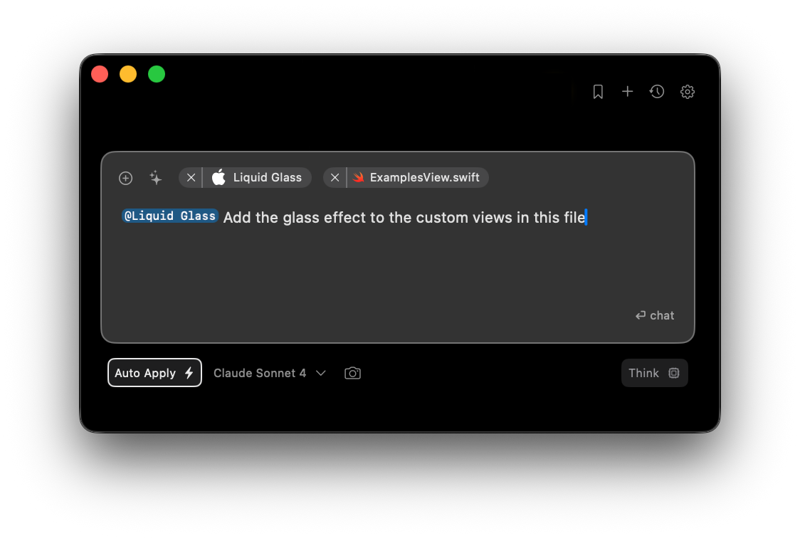WWDC 2025 features in Alex Sidebar - Foundation Models, Liquid Glass design, and new APIs