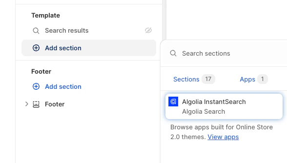 The Algolia InstantSearch block