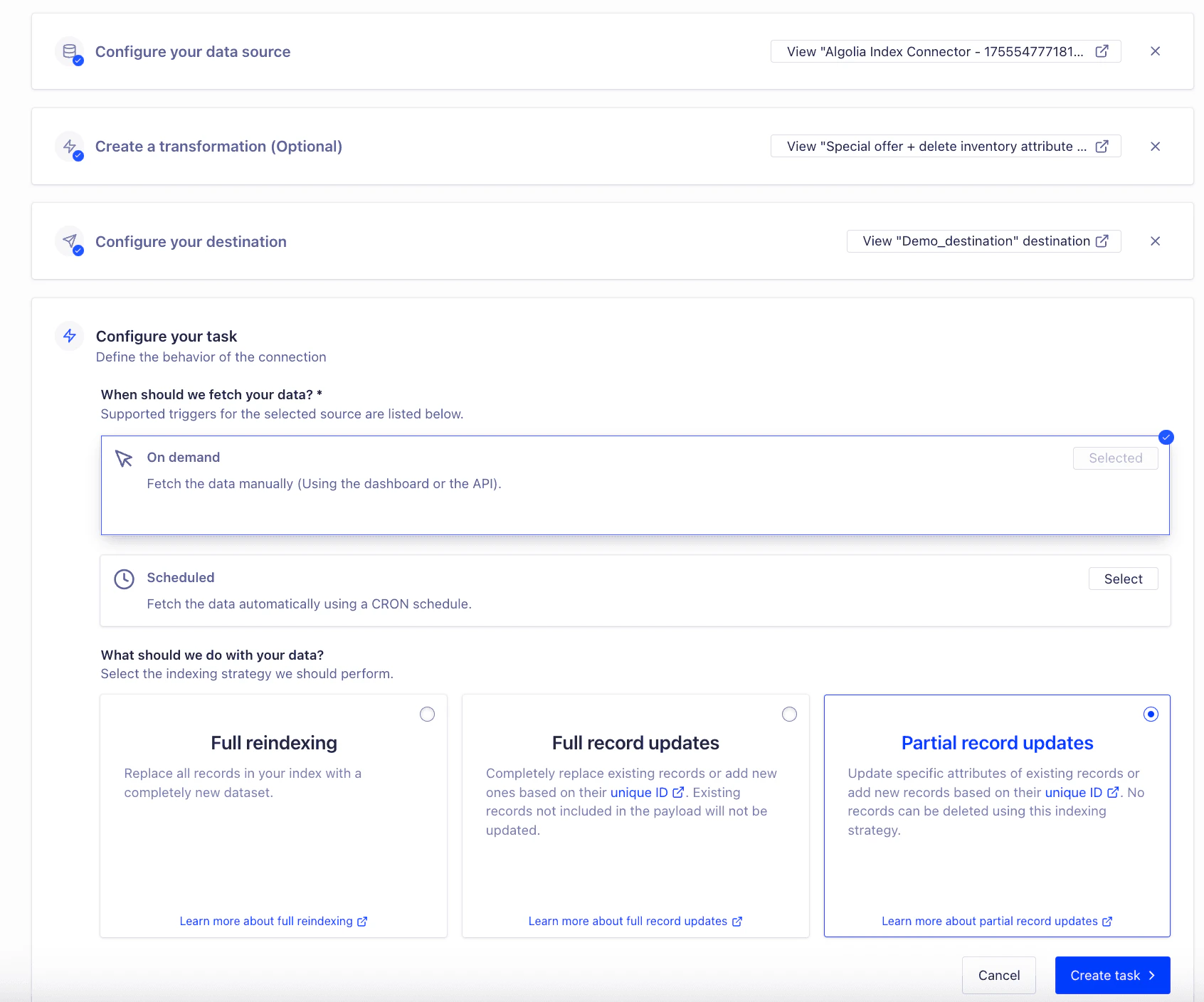 Finish configuring your connector