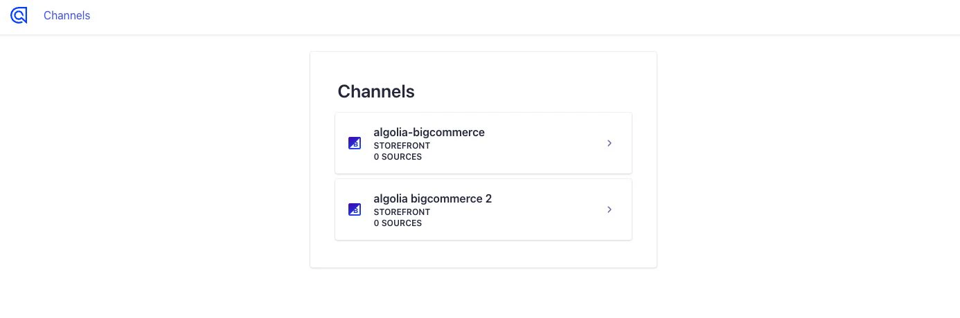 Algolia for BigCommerce channel selection