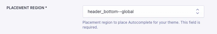 Autocomplete placement region