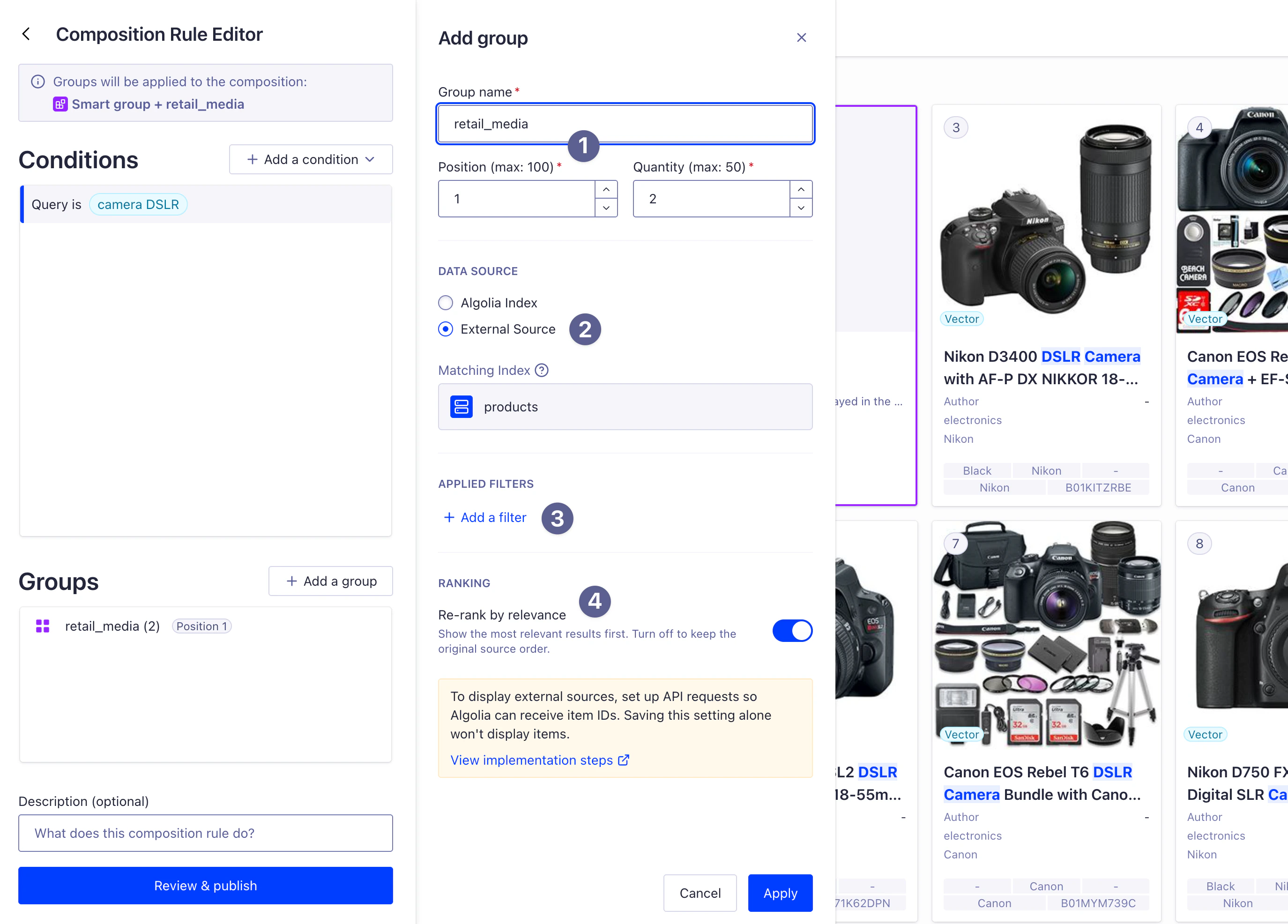 Merchandising Studio - add composition rule with external source