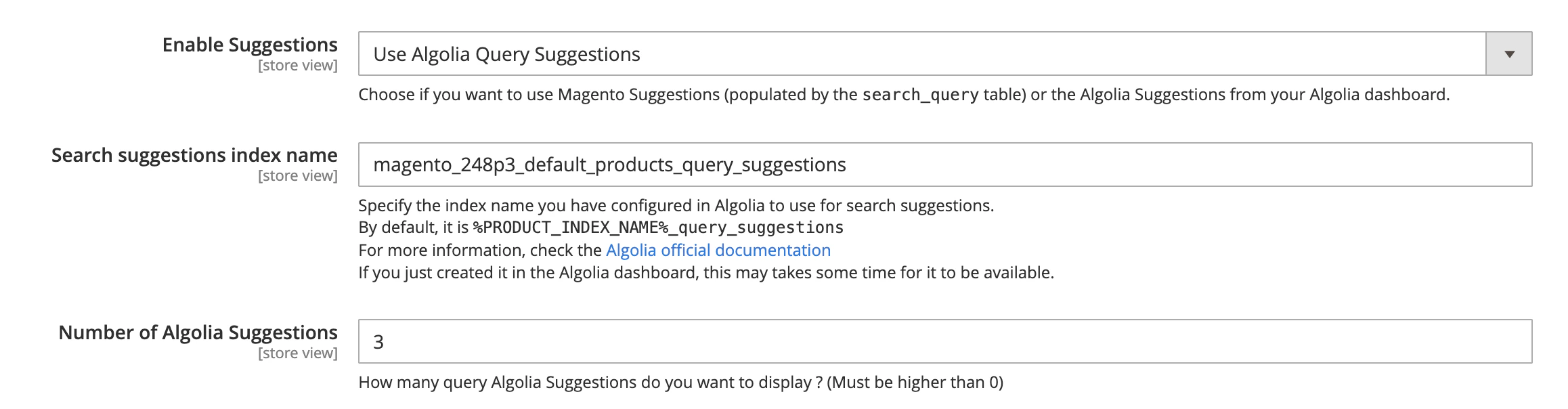 Magento Admin Autocomplete settings