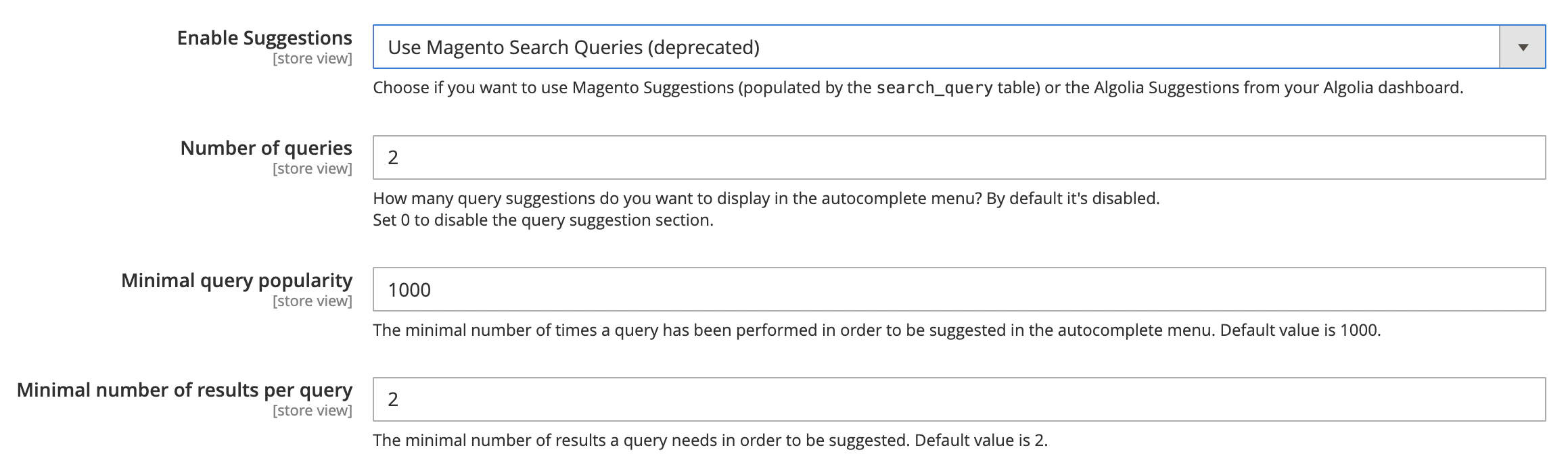 Magento Admin Autocomplete settings