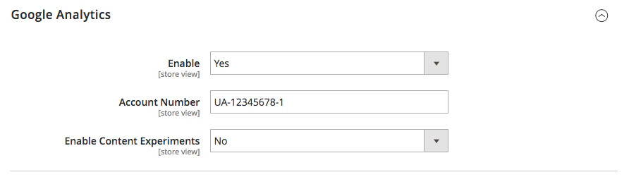 Magento GA settings