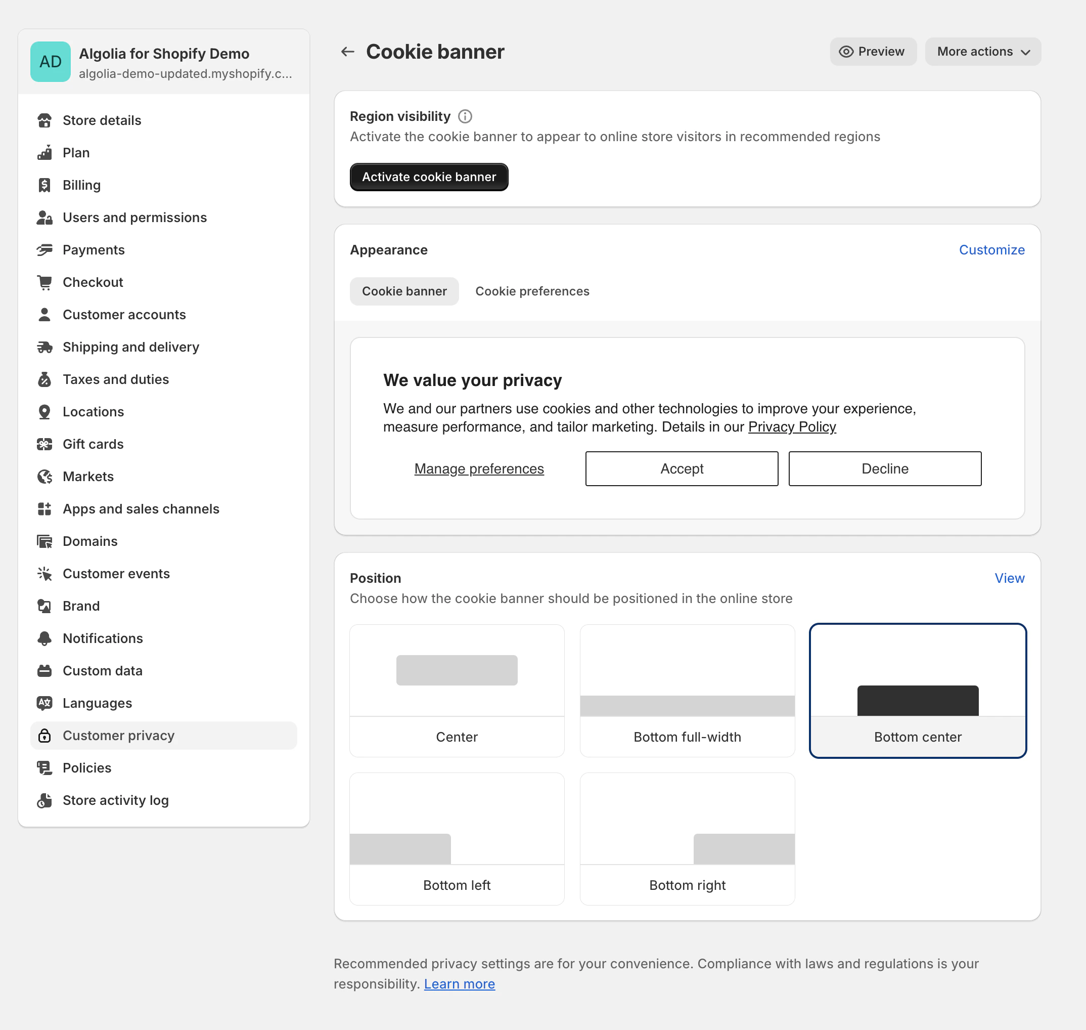 Enable your Cookie Consent Banner