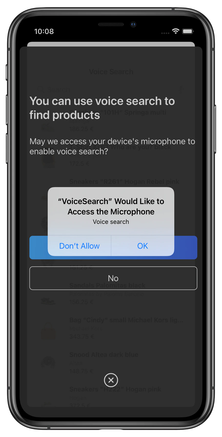 Simulator os permission request