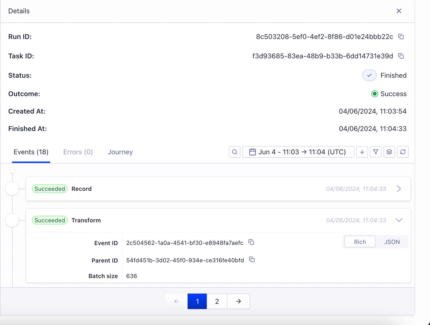 Observe the status of previous executions of your transformations
