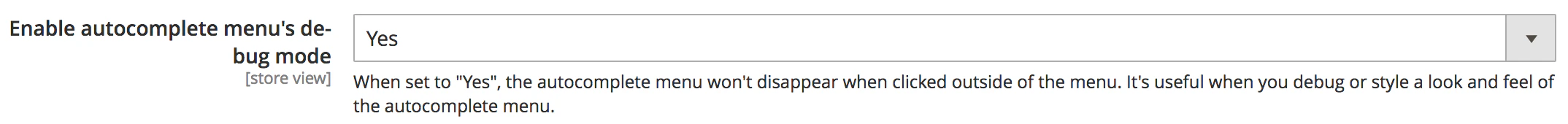 Turn on Autocomplete debug