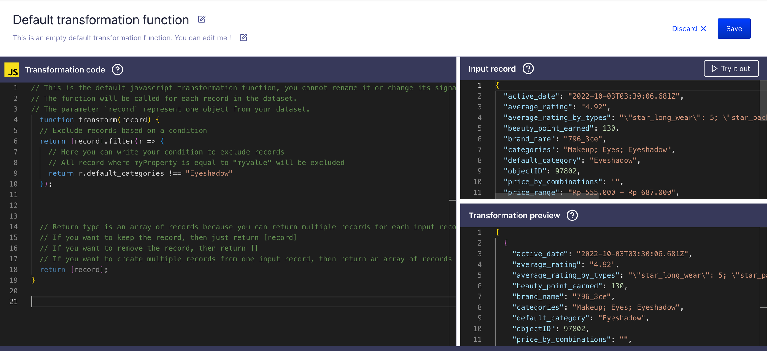 Transform your data with code - Algolia