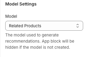 The Algolia Recommend app block settings
