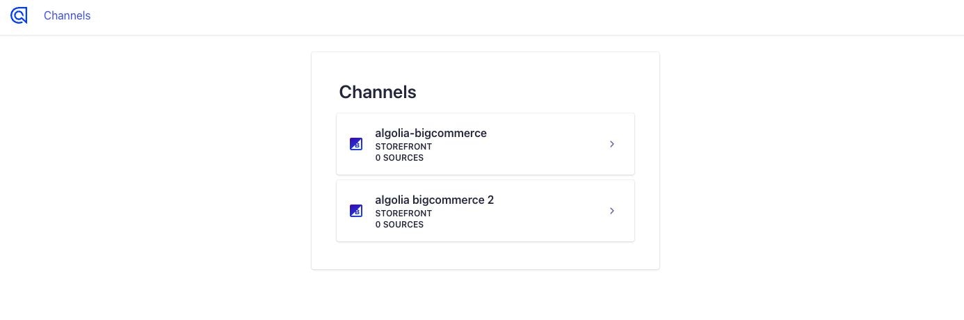 Algolia for BigCommerce channel selection
